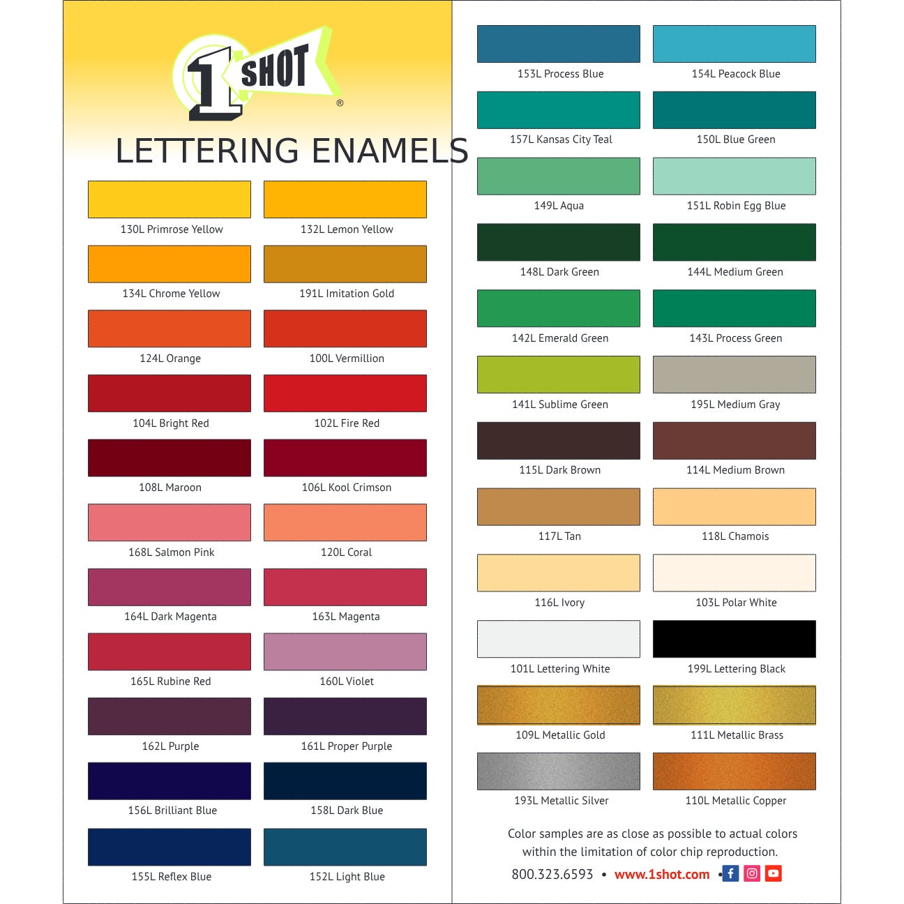 1 Shot Lettering Enamel Paint Metallic Gold 109L - 1/2 Pint